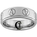8mm Pipe One-Step Satin Finish Tungsten Atheist Ring