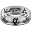 8mm 1-Step Pipe Tungsten Legend of Zelda Triforce & Song Of The Storms Designed Satin Center Ring