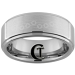 8mm 1-Step Pipe Satin Center Tungsten Custom Zelda Ocarina Saria's Song Ring Design.