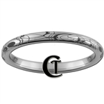 2mm Dome Tungsten Carbide Doctor Who Gallifreyan Design Ring.