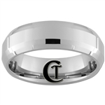 7mm Double Beveled Tungsten Carbide Wedding Ring.