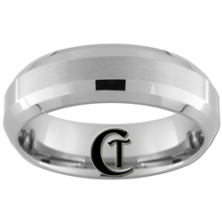 7mm Double Beveled Satin Finish Tungsten Carbide Wedding Ring.