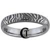 4mm Dome Tungsten Carbide Zebra Laser Design Ring.