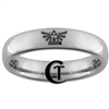 4mm Dome Tungsten Legend of Zelda Hyrule Crest Designed Polished Ring.