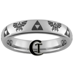 4mm Domed Tungsten Legend of Zelda Skyward Sword  Triforce Design Ring.