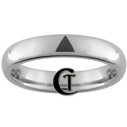 4mm Dome Tungsten Legend of Zelda Triforce Design Ring.