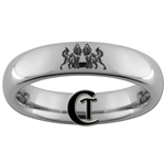 4mm Dome Tungsten Carbide Wolves & Infinity Knot Lasered Design Ring.