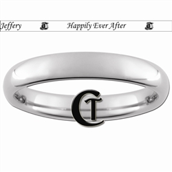 4mm Domed Tungsten Custom Names and Company Logo Design Ring.