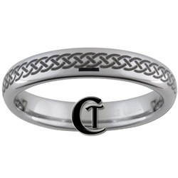 4mm Polished Tungsten Celtic Knot Design Ring.