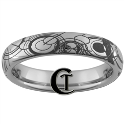 4mm Dome Tungsten Carbide Doctor Who Gallifreyan Design Ring.