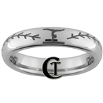 4mm Dome Tungsten Carbide Baseball Stitch Gymnastics Design Ring.