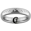 4mm Dome Tungsten Carbide Deer Hunting & Tracks Design Ring.