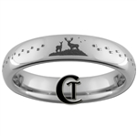 4mm Dome Tungsten Carbide Deer Hunting & Tracks Design Ring.