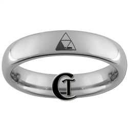 4mm Dome Tungsten Legend of Zelda Missing Triforce & Hylian Design Ring.