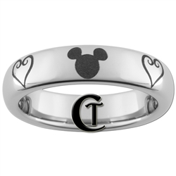 4mm Dome Tungsten Carbide Kingdom Hearts & Mickey Design Ring.