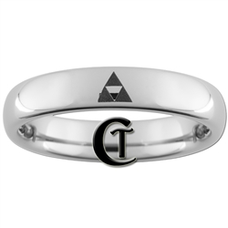 4mm Dome Tungsten Legend of Zelda Triforce Design Ring.