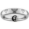 4mm Domed Tungsten Legend of Zelda Skyward Sword  Kingdom Hearts Design Ring.