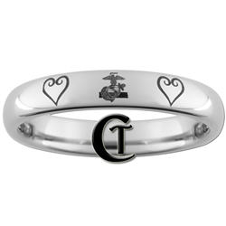 4mm Dome Tungsten Carbide MARINES and Kingdom Hearts Ring Design.