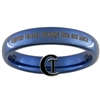 4mm Blue Dome Tungsten Carbide  Doctor Who Design With Custom Quote On Back Design.