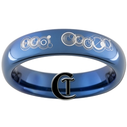 4mm Blue Dome Tungsten Carbide Doctor Who Gallifreyan- Her Beast Design Ring.