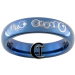 4mm Blue Dome Tungsten Carbide Doctor Who Gallifreyan- His Beauty Design Ring.