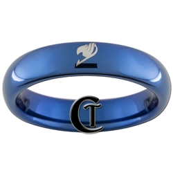 4mm Blue Dome Tungsten Carbide Fairy Tale Design Ring.