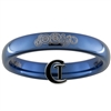 4mm Dome Blue Tungsten Carbide Doctor Who Design Ring.