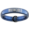 4mm Blue Dome Tungsten Invincible Iron Man Ring.