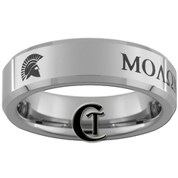 6mm Beveled Tungsten Carbide Military Molon Labe- "Come and Take Them" design.