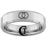 6mm Beveled Tungsten Carbide Infinity Rings Design Ring.