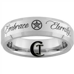 6mm Beveled Tungsten Carbide Embrace Eternity Mass Effect Renegade Design Ring.