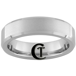 6mm Beveled Tungsten Carbide Satin Finish Ring.