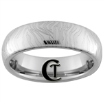 6mm Dome Tungsten Carbide Zebra Stripes Design Ring.