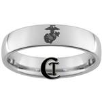 6mm Dome Tungsten Carbide MARINES Eagle Globe and Anchor Symbol Design Ring.