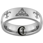 6mm Dome Tungsten Carbide Fleur De Lis and Celtic Triangle Design.