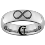 6mm Dome Tungsten Carbide Infinity Knot Design Ring.