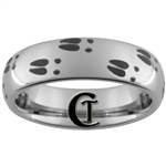 6mm Dome Tungsten Carbide Deer Tracks Hunting Design Ring.