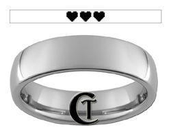 6mm Dome Tungsten Legend of Zelda Multiple 8-Bit Hearts Ring.