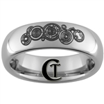 6mm Dome Tungsten Carbide Doctor Who Design Ring.