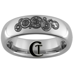 6mm Dome Tungsten Carbide Doctor Who Design Ring.