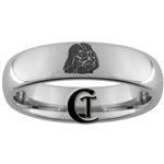 6mm Dome Tungsten Star Wars Darth Vader Design Ring.