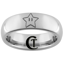 6mm Dome Tungsten Carbide Super Mario Star Design.