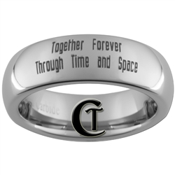 6mm Dome Tungsten Carbide Doctor Who Gallifreyan and Quote Design Ring.