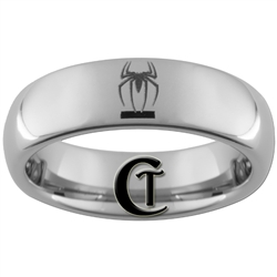 6mm Dome Tungsten Carbide  Spiderman Design.