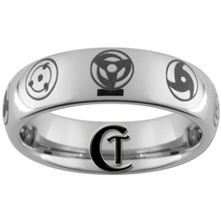 6mm Dome Tungsten Carbide Naruto Sharingan Design Ring.