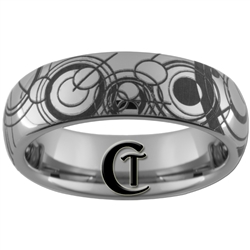 6mm Dome Tungsten Carbide Doctor Who Gallifreyan Design Ring.