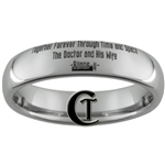 6mm Dome Tungsten Carbide Doctor Who Gallifreyan and Quote Design Ring.