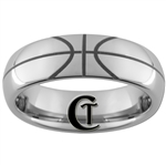 6mm Dome Tungsten Carbide Basketball Design Ring.