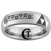 6mm Dome Tungsten Carbide Zelda Ocarina Epona's Song & Triforce Design.