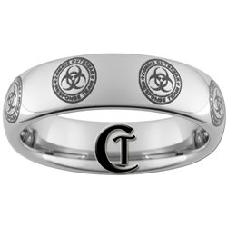 6mm Dome Tungsten Zombie Response Team Design Ring.